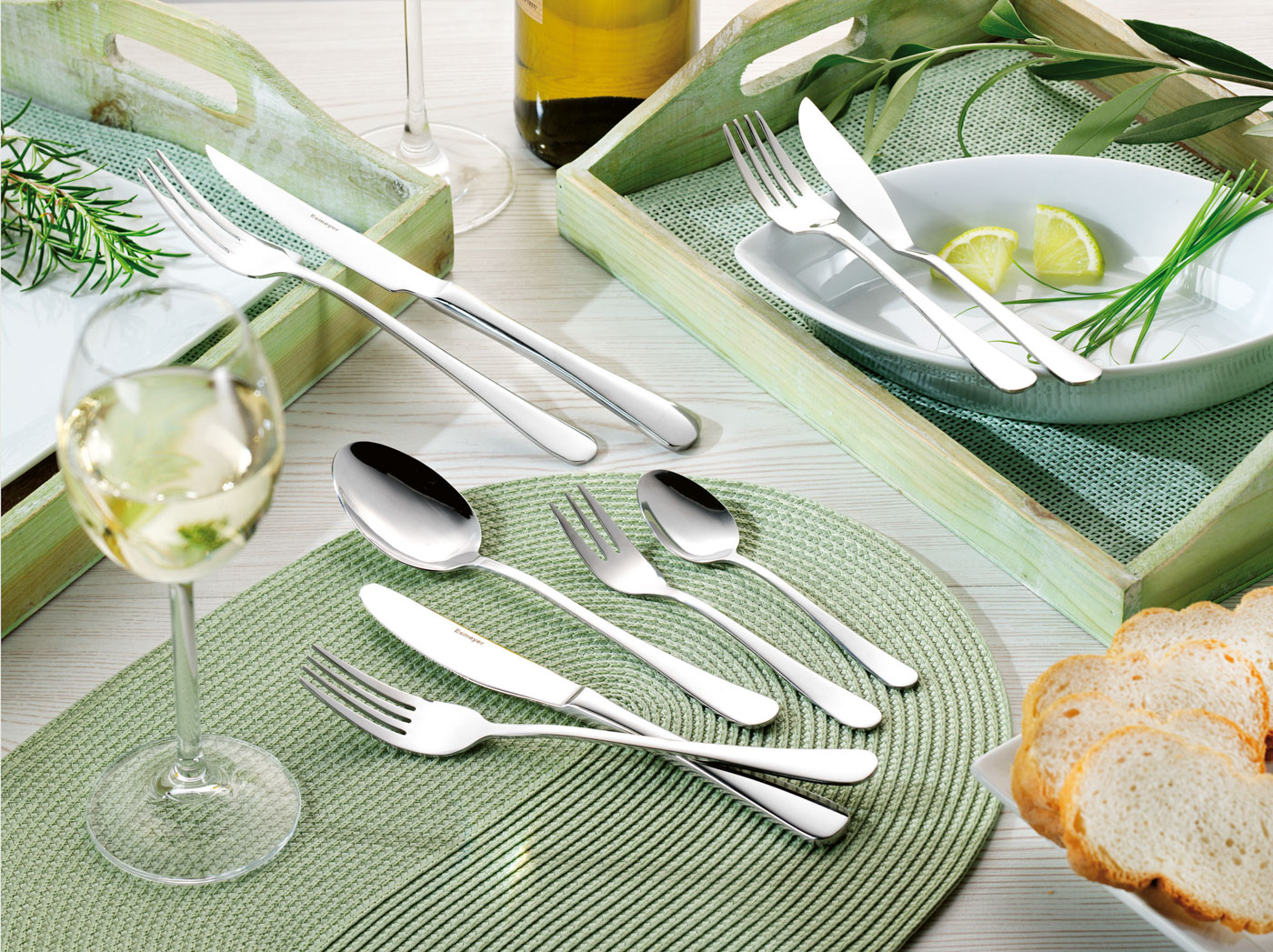 Steakmesser / Pizzamesser SYLVIA, Chrom-Stahl, poliert, Länge: 22,5 cm. Mit Wellenschliff.