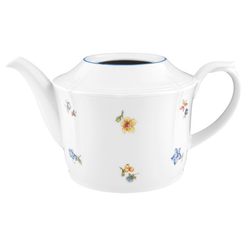 Seltmann Unterteil zur Teekanne 1,1 l, rund mit Relief, Form: Sonate, weiss4032 Nostalgie, hohe Kantenschlagfestigkeit, Made in Germany