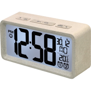 technoline® Wecker WQ 296 12,4 x 6,7 x 4 cm (B x H x T) 2 Weckzeiten 2 Batterien 70 % Faseranlage (Weizen), 30% Polypropylen