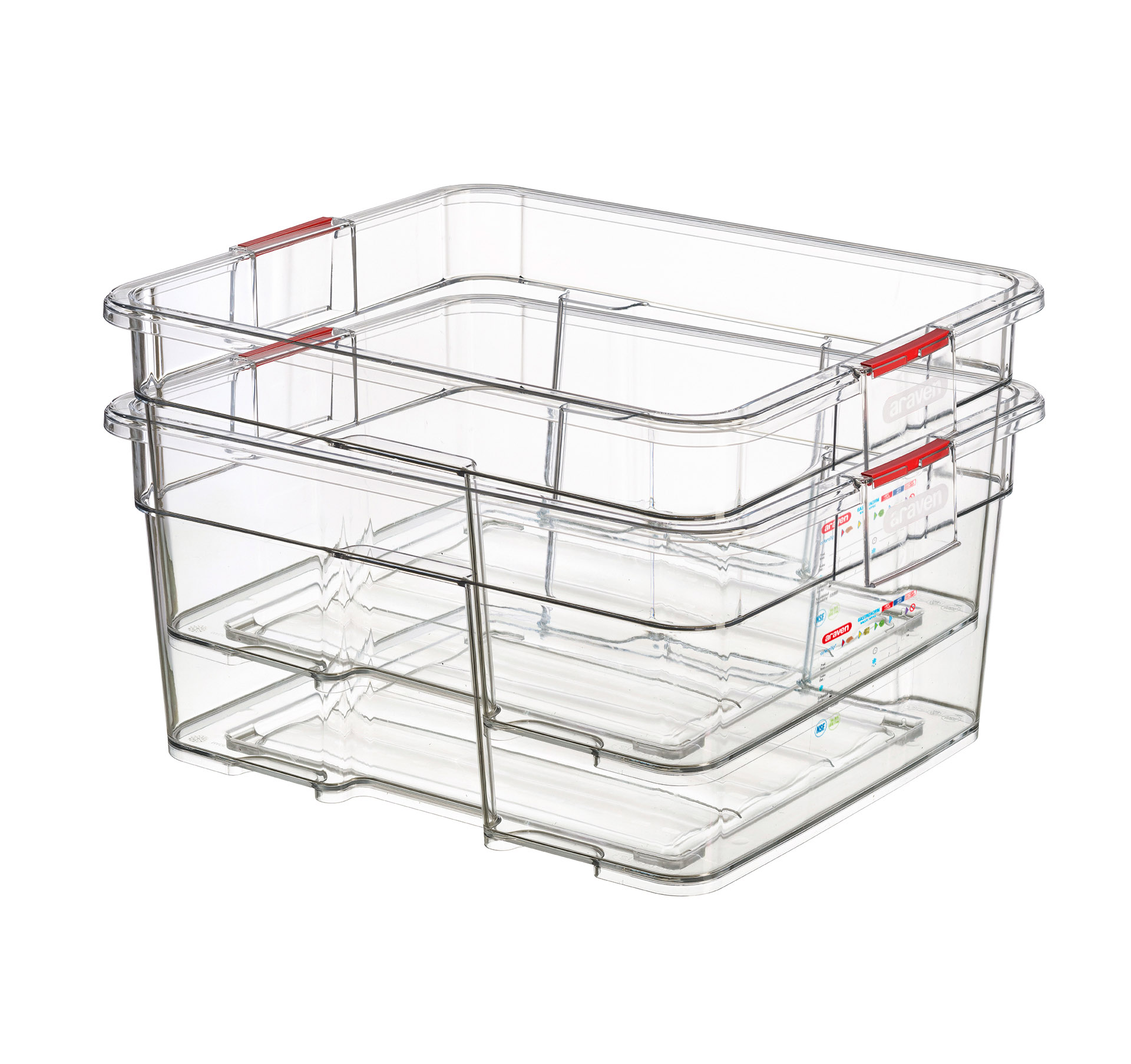 ARAVEN GN 2/1 Lebensmittelbehälter aus ABS Kunststoff, 300mm Höhe und 70 Liter Fassungsvermögen