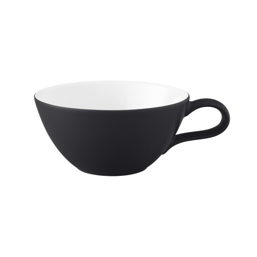 Seltmann Teeobertasse 0,28 l, rund, Form: Coup Fine Dining, Dekor: 57350 schwarz, hohe Kantenschlagfestigkeit, Made in Germany