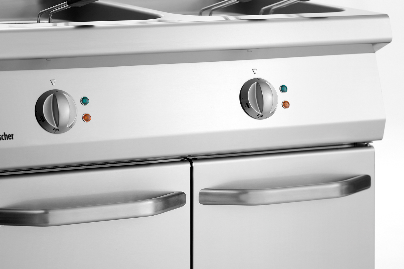 Bartscher Fritteuse 700, B800, 2x15L |Höhenverstellbar von: 850 mm | Maße: 80 x 70 x85,0 cm. Gewicht: 74,5 kg