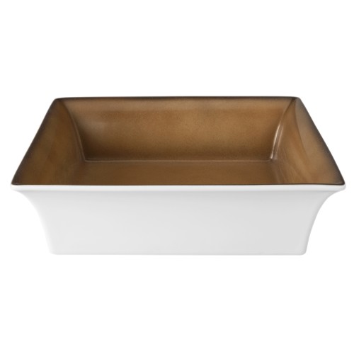 Seltmann Bowl 5160 25x25x7 cm, eckig, Form: Buffet-Gourmet, Dekor: 57125 caramel, hohe Kantenschlagfestigkeit, Made in Germany