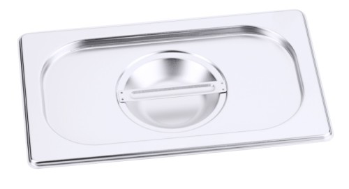 GN-Deckel für Serie 8600 aus Edelstahl, seidenmatt poliert, mit Griffmulde  GN: 1/6