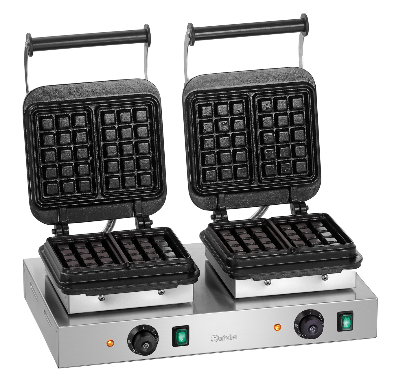 Bartscher Waffeleisen 2BW160-101 | Eigenschaften:- | Maße: 60 x 47 x 25,0 cm. Gewicht: 44,5 kg