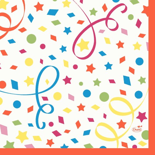 DUNI Zelltuchservietten 33 x 33 cm, 1/4 Falz, Confetti, 3-lagig