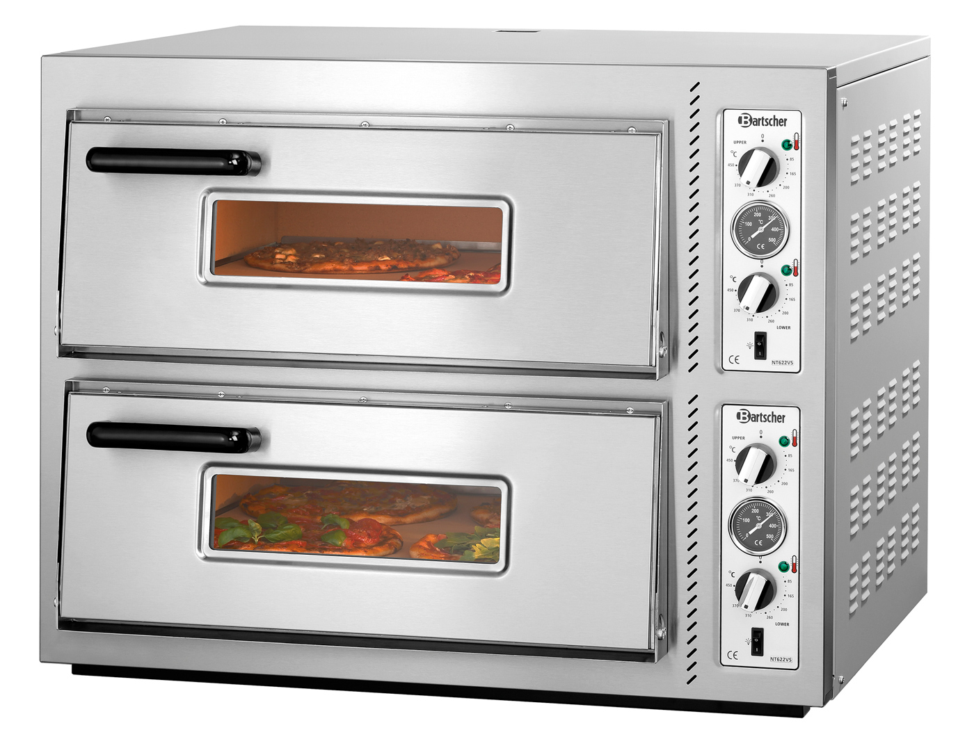 Bartscher Pizzaofen NT 622VS | Spannung: 400 V |Maße: 93 x 83,5 x 73,0 cm. Gewicht: 151,6 kg