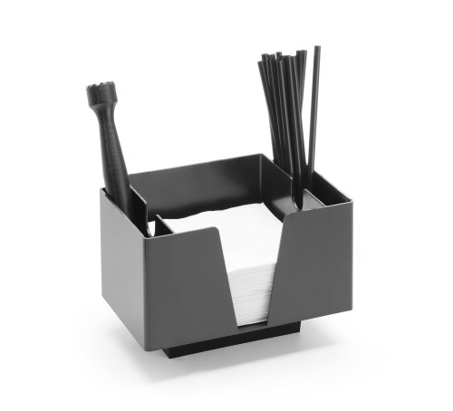 Serviettehhalter mit 3 Fächern PS Schwarz
