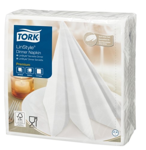 Tork Linstyle® Dinnerserviette Weiß Premium Weiß