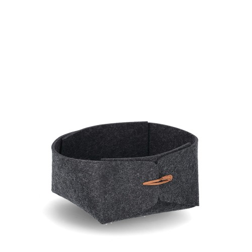 Aufbewahrungskorb, Filz, anthrazit / Maße: 13,5x13,5x7,5, faltbar cm