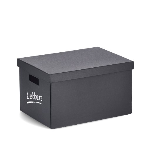 Aufbewahrungsbox, recycelt. Karton, schwarz / Maße: 25x35x20 cm, klappbar