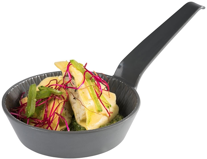 Schale -MINI- Ø 8,5 cm, H: 2,5 cm Melamin, anthrazit, 0,07 Liter Griff: 8 cm spülmaschinengeeignet stapelbar nicht