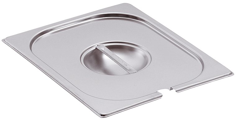 Bartscher Deckel 1/2GN, mit Löffelaussparung |Silikondichtung: Nein | Maße: 32,5 x 26,5 x 2cm. Gewicht: 0,4 kg