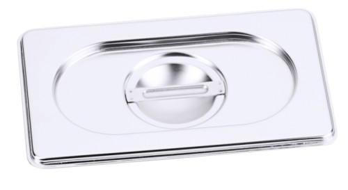 GN-Deckel für Serie 8600 aus Edelstahl, seidenmatt poliert, mit Griffmulde  GN: 1/9