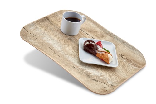 Versa Century Rutschfestes Polyester-Holzoptik Tablett 33 x 43 cm Eiche hell von Cambro