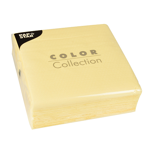 100 Servietten, 1-lagig 1/4-Falz 33 cm x 33 cm creme von PAPSTAR