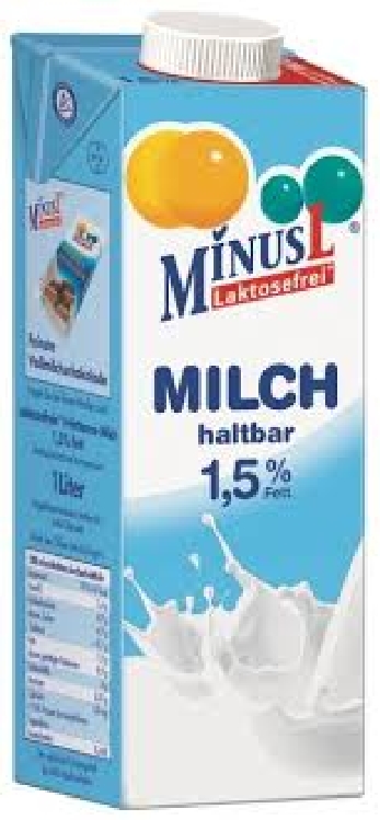 Minus L Fettarme H-Milch 1,5% laktosefrei 1L.