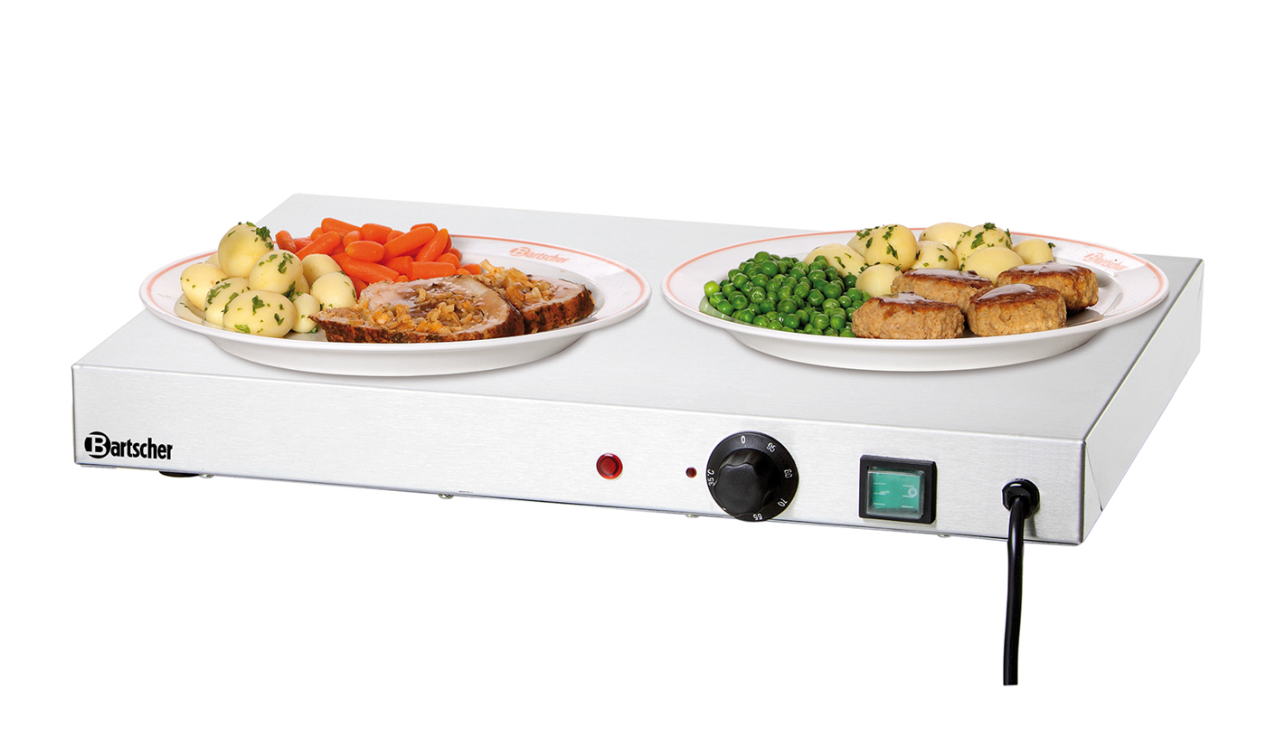 Bartscher Warmhalteplatte WP250 | Thermostat: Ja| Maße: 50 x 37,5 x 6,4 cm. Gewicht: 5 kg