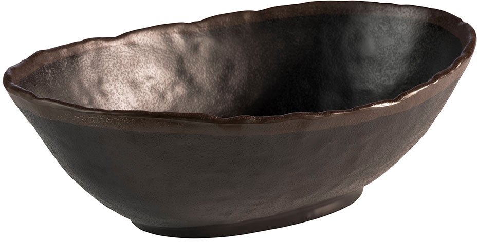 Schale -MARONE- 27,5 x 19 cm, H: 9 cm Melamin, schwarz mit braunem Rand 1,4 Liter spülmaschinengeeignet stapelbar nicht