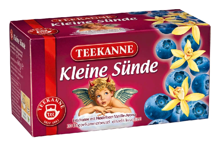 Teekanne KLEINE SÜNDE Tassenportion mit Papierumhüllung Inhalt: 20 Beutel