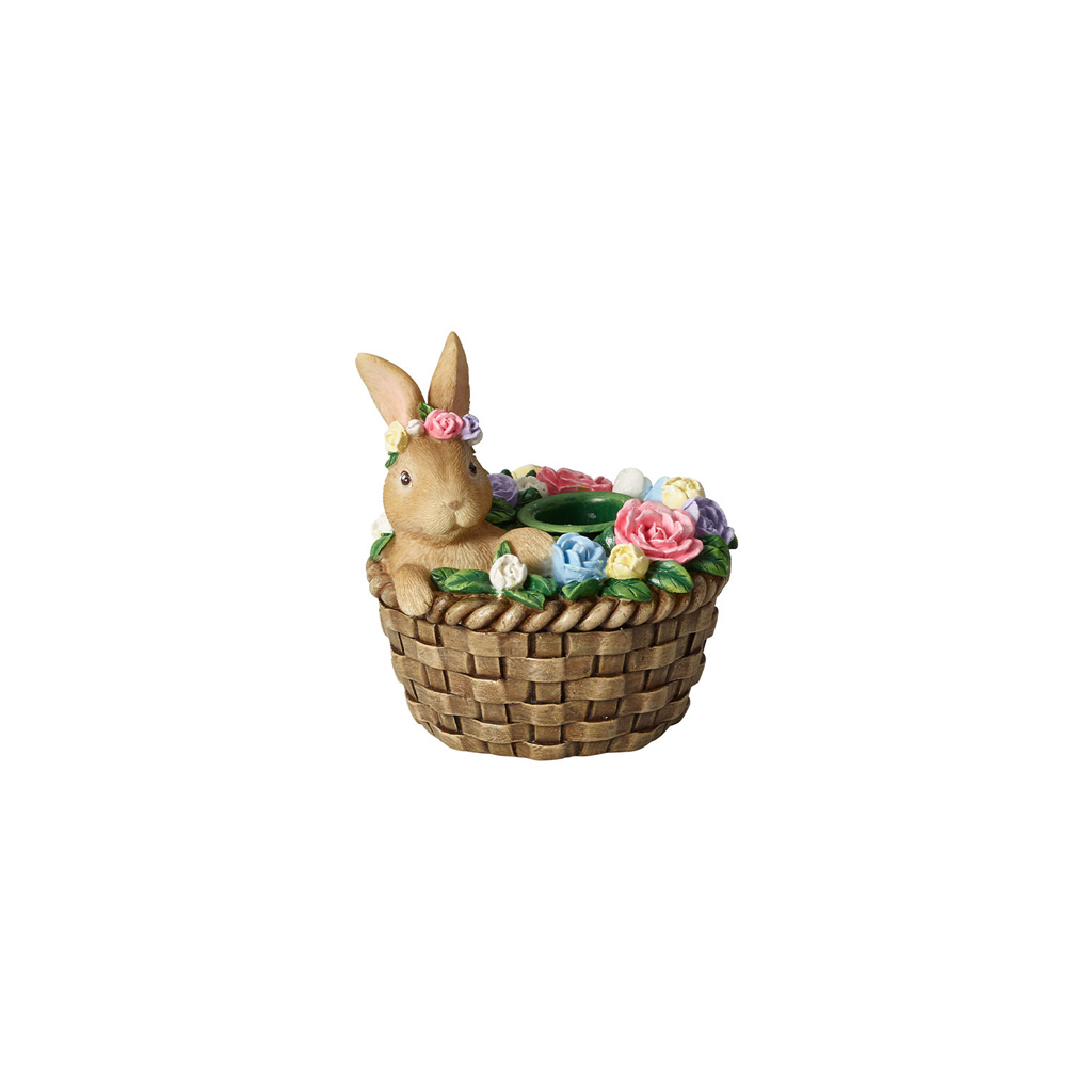 Villeroy und Boch Kerzenhalter Hase im Korb - Maße: 8,6 x 8,6 x 9,2 cm / Ser.: Spring Fantasy Accessories