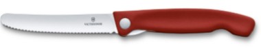 Victorinox Gemüsemesser faltbar, Swiss Classic, Wellenschliff mit einklappbarer Klinge Farbe: rot