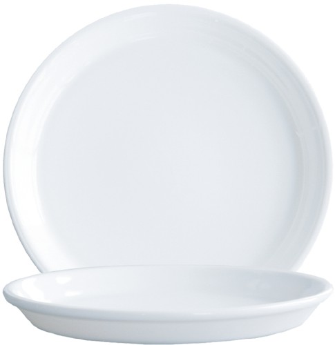 Teller halbtief RESTAURANT UNI 23 cm Höhe 25 mm, Durchmesser 225 mm Arcoroc Blanc gehärtet