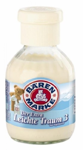 Bärenmarke Kondensmilch Der extra leichte Traum 3% Fett. Inhalt: 170g.