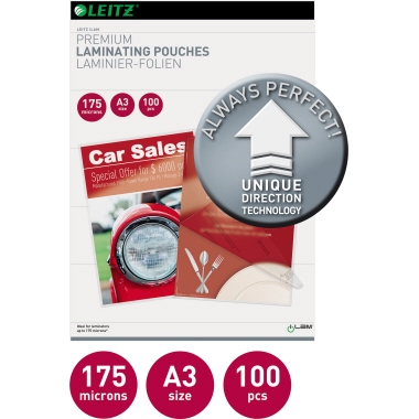 Leitz Laminierfolie iLAM DIN A3 175µm glänzend 100 St./Pack.