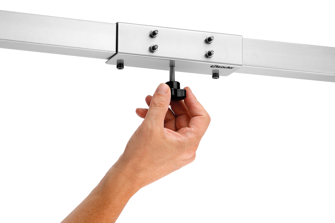 Bartscher Heizstrahler-Halterung W3000 |Ausführung: Für die Befestigung an einemVierkantrohr | Maße: 18,2 x 6 x 5,6 cm.