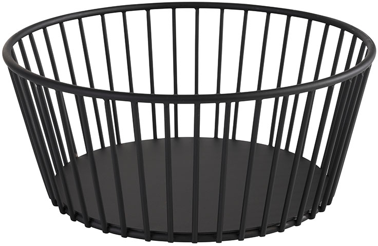 Korb -URBAN- Ø 20 cm, H: 8,5 cm Metall, schwarz spülmaschinengeeignet stapelbar Farbe: Schwarz