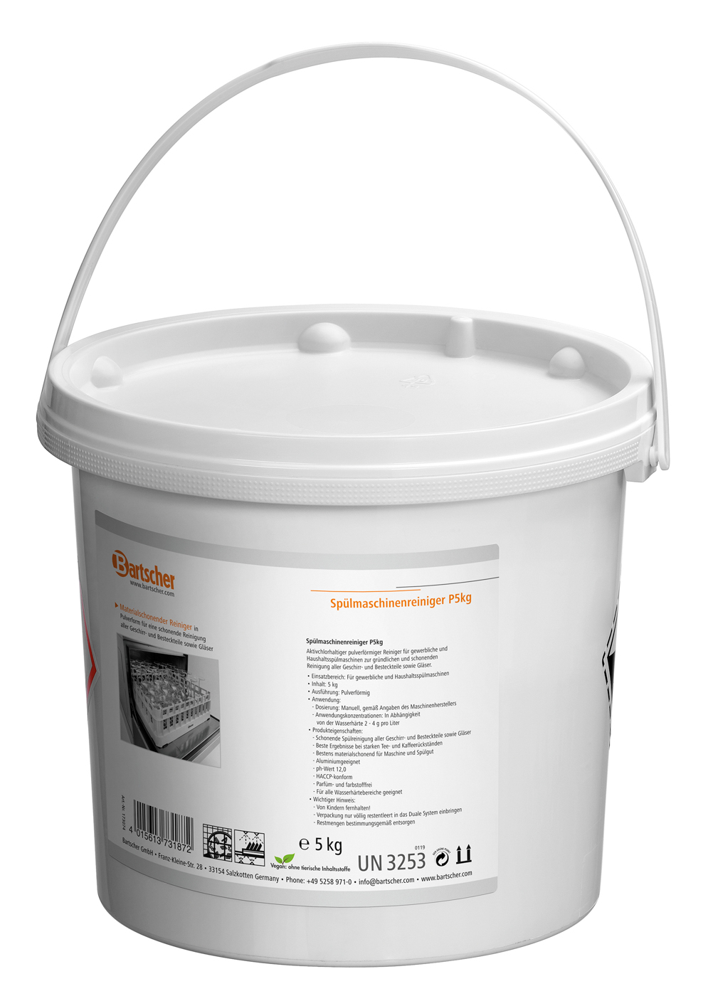 Bartscher Spülmaschinenreiniger P5kg |HACCP-konform: Ja | Maße: 23,6 x 24,8 x 21,0 cm.Gewicht: 5 kg