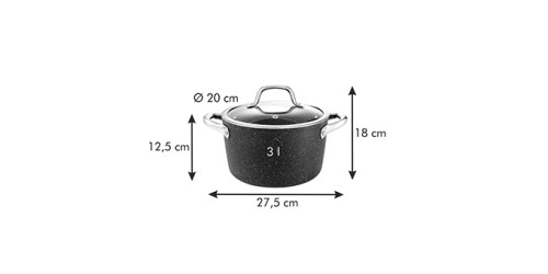 Topf PRESIDENT Stone mit Deckel ø 20 cm, 3.0 l