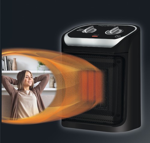 Rowenta SO9261 Mini Excel Heizlüfter | 1000 Watt | Elektro- Heizung | Energiesparend | Für den Innenraum | inkl. Silence-Modus |  Für 25 m²