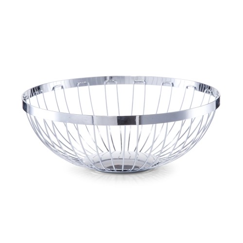Zeller Obstkorb, rund, Metall verchromt 26,5 x 9,5 cm