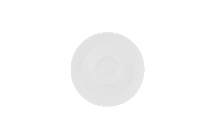 Kaffee-Untertasse - Spiegel mitte, Form BARISTAR - uni weiss, Durchmesser: 145 mm