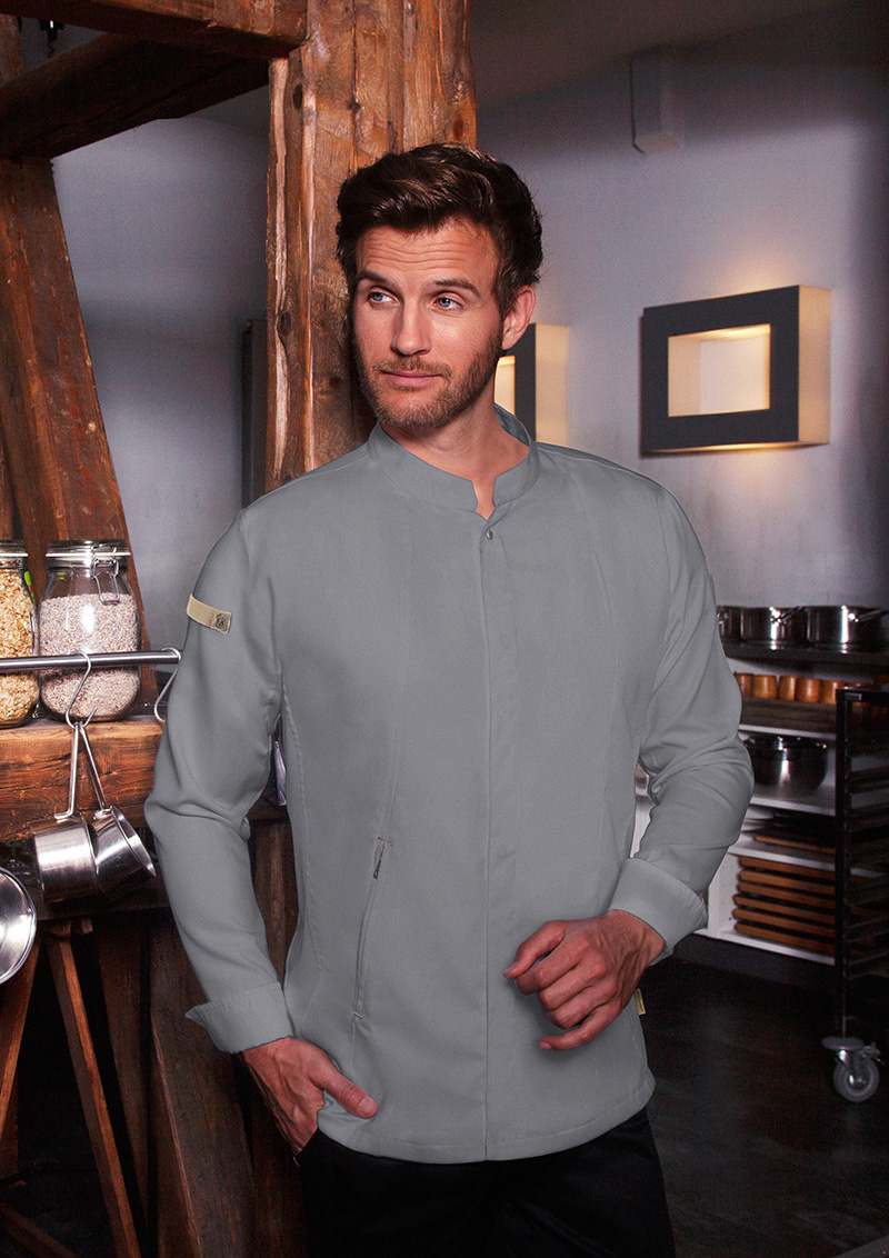 Kochjacke Green-Generation , aus nachhaltigem Material , GR. 62 , Farbe: platingrau , von Karlowsky