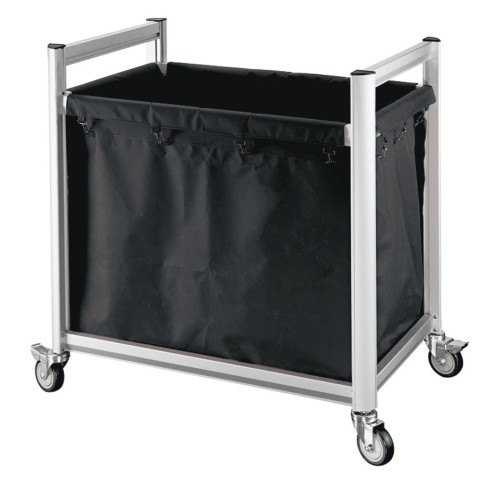 Wäschewagen. Aluminium. 4 schwenkbare Rollen Ø 9,5 cm, davon 2 mit Feststeller, mit