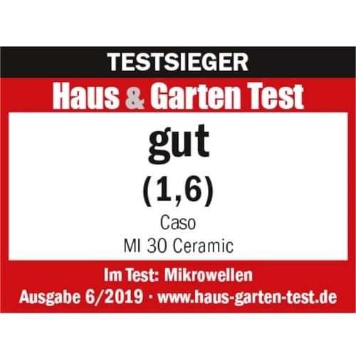 Caso Design Mikrowelle MI 30 Ceramic, Inverter- Technologie, Keramikboden, Edelstahl Gehäuse, 30 Liter, 1000 Watt, 6 Stufen,
