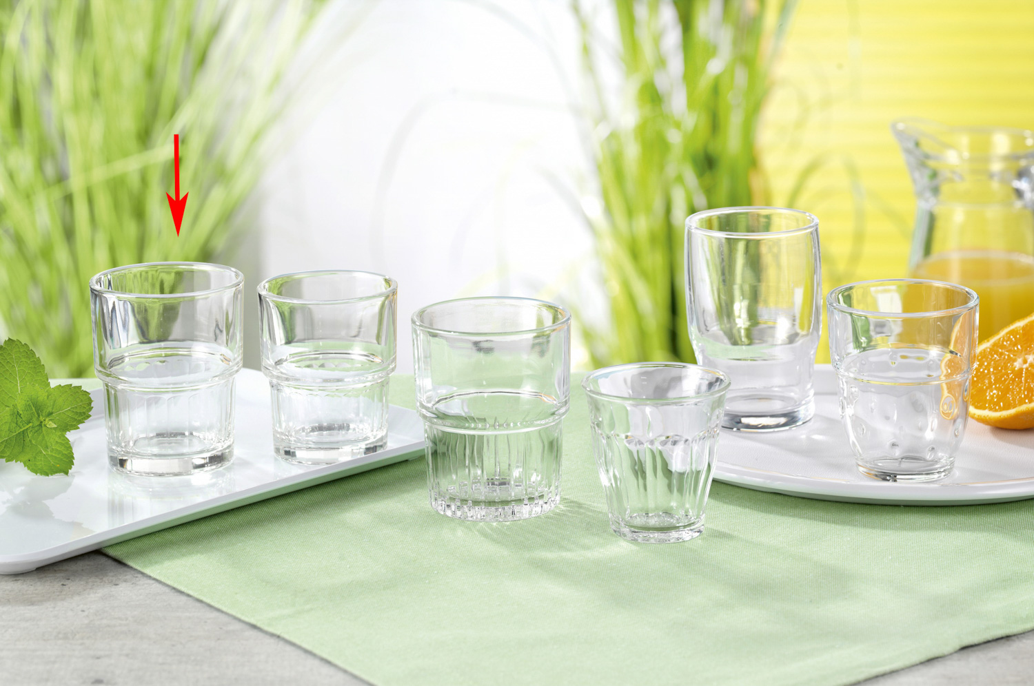 Becherglas LYON, Inhalt: 0,21 Liter, Höhe: 86 mm, Durchmesser: 71 mm, stapelbar.