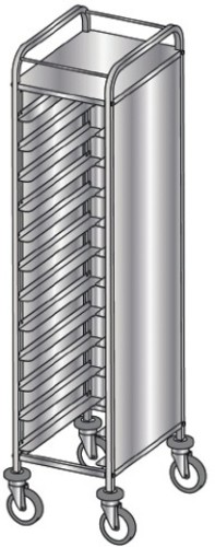 ETERNASOLID® Tablettwagen 12 EN, 3 Seiten Verkleidung Edelstahl