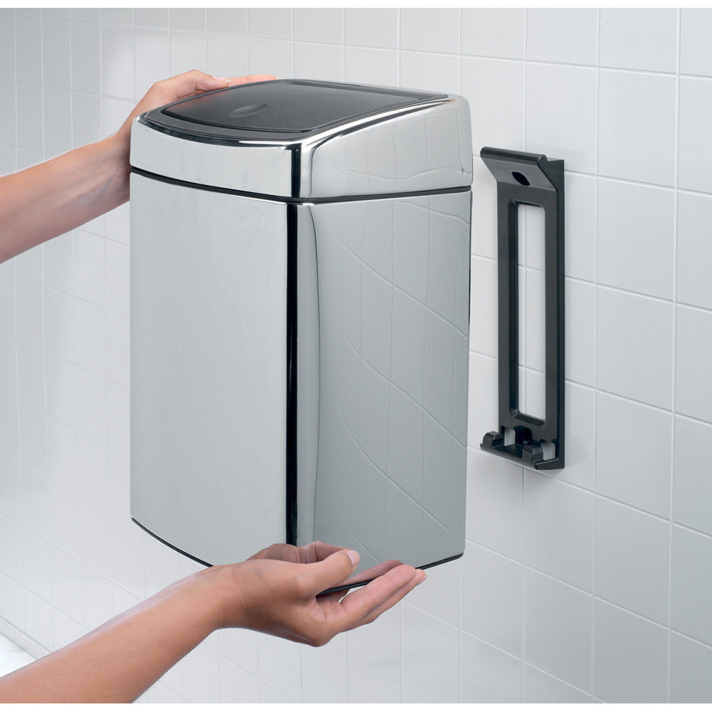 Brabantia Touch Bin® 10 L rechteckig mit Kunststoffeinsatz Brilliant Steel