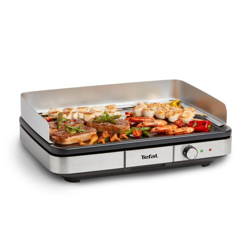TEFAL MAXI PLANCHA ELEKTRO-TISCHGRILL CB690D [extra groß; antihaftbeschichtete Teppanyaki Platte; 2300W Leistung; leichte Reinigung; innen