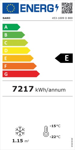 SARO Tiefkühlschrank mit 2 Glastüren, Modell D 800 - weiß - Material: (Gehäuse) Stahl einbrennlackiert, weiß; (Innenraum) Aluminium,