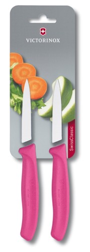 Victorinox Gemüsemesser SwissClassic, pink, 2 Stück auf Blister, 8 cm