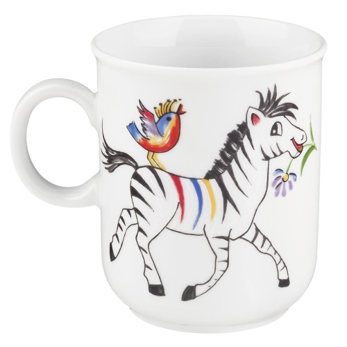 Seltmann Becher mit Henkel 0,25 l, rund, Form: Compact, Dekor: 25179 Bunte Tierwelt, hohe Kantenschlagfestigkeit, Made in Germany