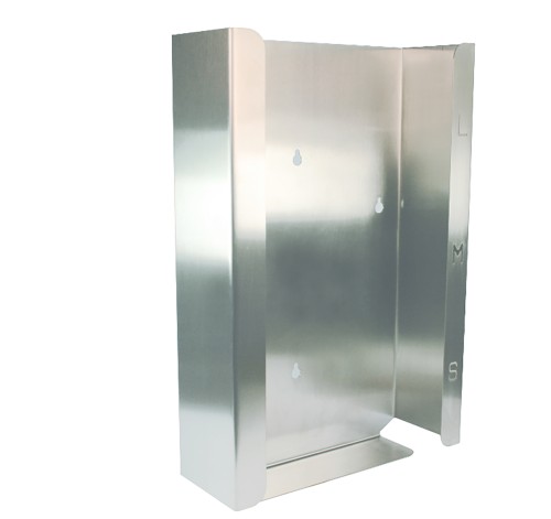 SARO Edelstahl-Handschuhspender Modell LAZARO Made in Europe - Edelstahlhandschuhspender - Für 3 Boxen - Seitliche Stanzungen für Größen S,