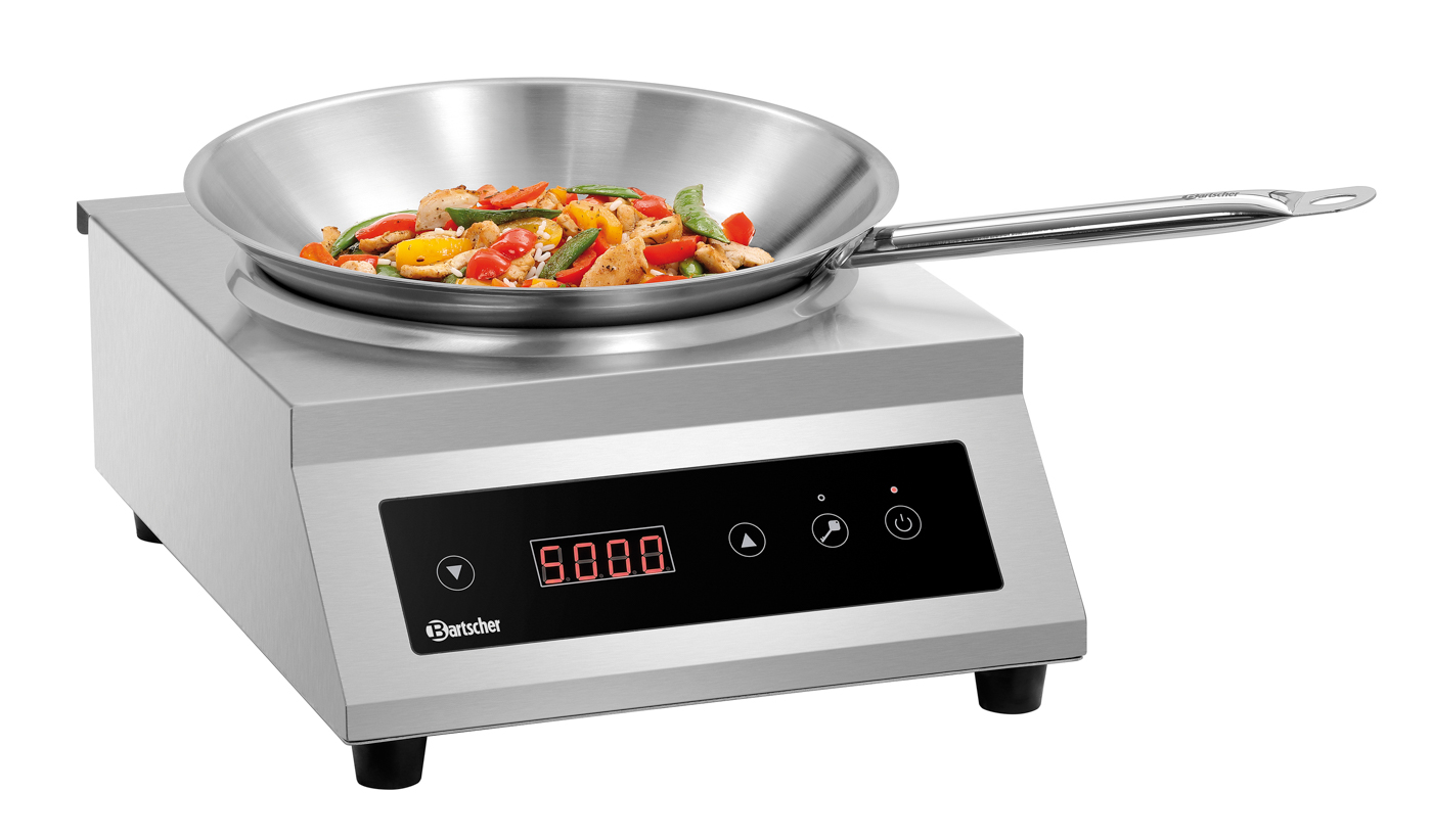 Bartscher Induktionswok IW 50 | Geräte-Anschluss:3 NAC | Maße: 40 x 52,5 x 19,5 cm. Gewicht: 10,7 kg